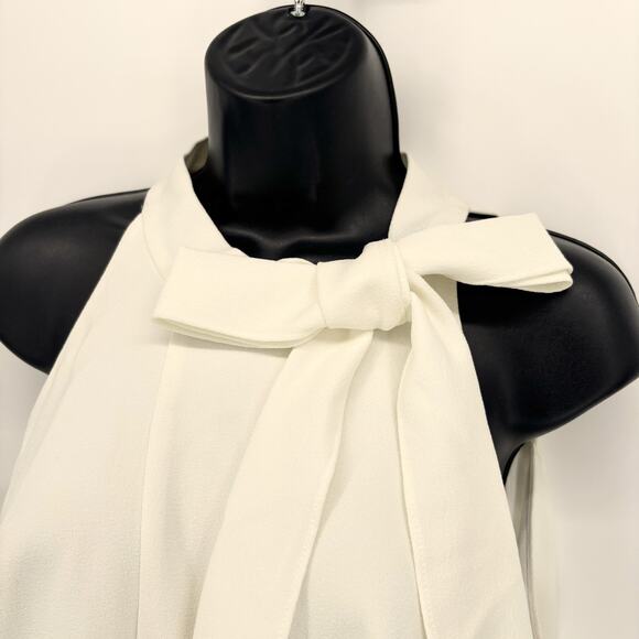 Vince Camuto Dress 18W Bow Tie Sleeveless Ivory Wedding Party NEW Minor Defect - Picture 2 of 10